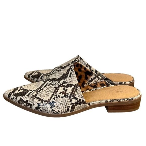 Crown Vintage Shoes - Crown Vintage Macaria Mules Womens 8M Snakeskin Embossed Pointed Toe Shoes